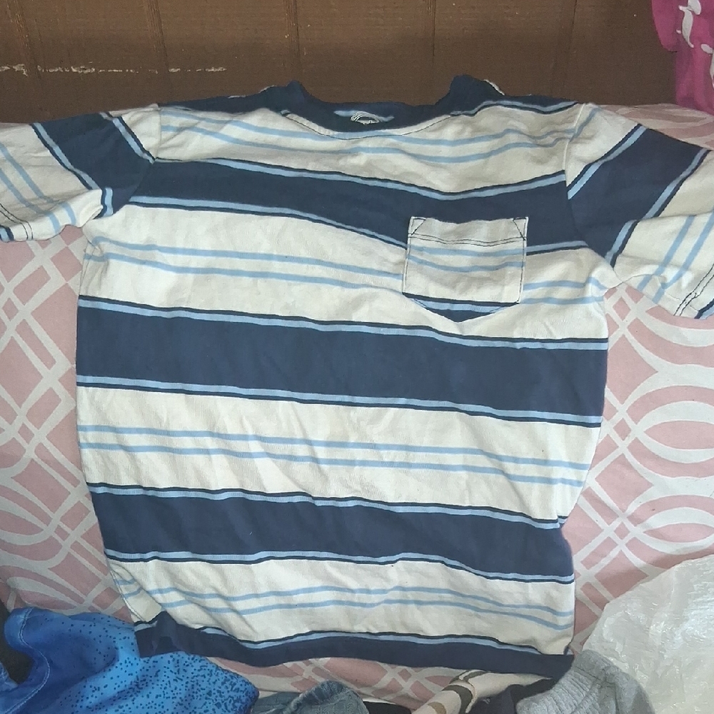 Wonder Nation Navy and White Striped Kids Polo